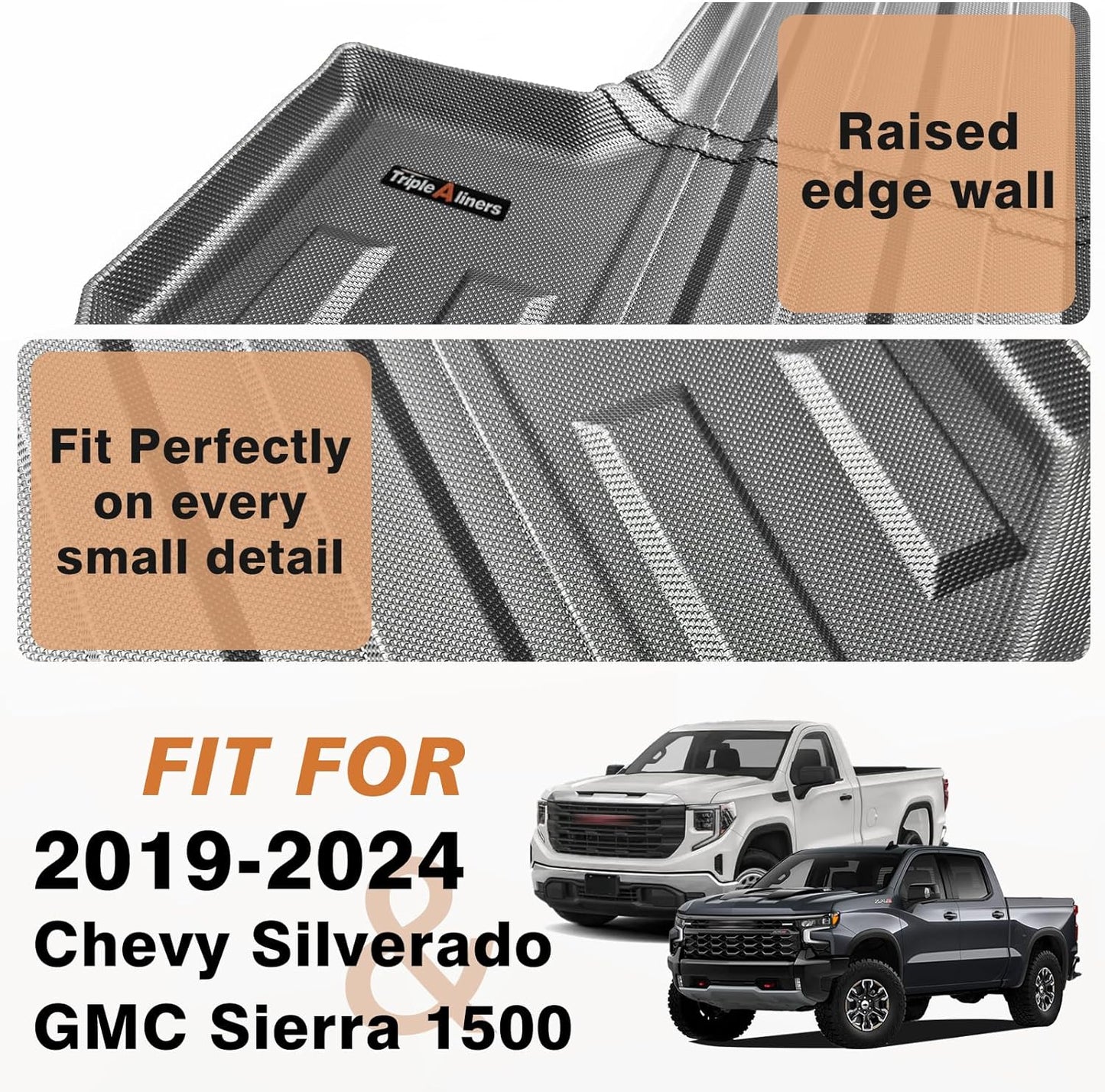 Truck Bed Mat Compatible with 2019-2024 Chevy Silverado/GMC Sierra 1500