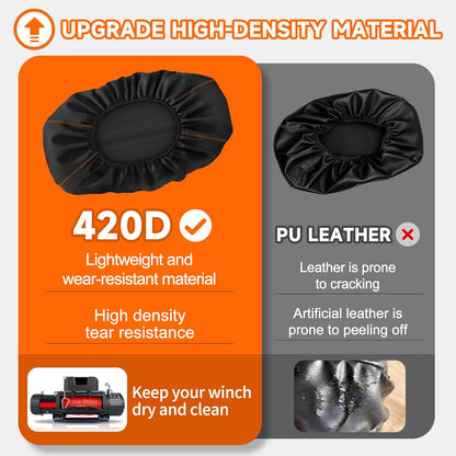 Dustproof Winch Cover - Waterproof & Tear Resistant for 12000-17500 lb Winches