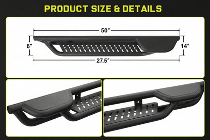 6" Two-Step Running Boards for 2007-2018 Jeep Wrangler JK 2-Door