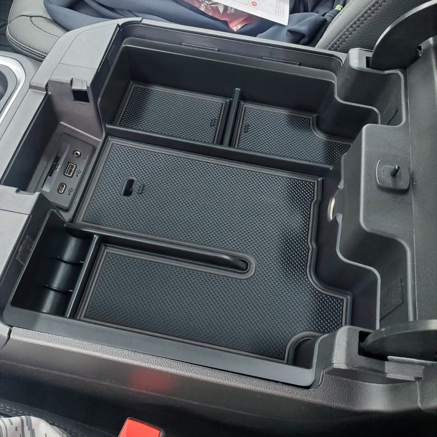 Center Console Organizer Tray for 2019-2023 Chevy/GMC 1500 & HD (Full Console/Bucket Seats Only) - Black
