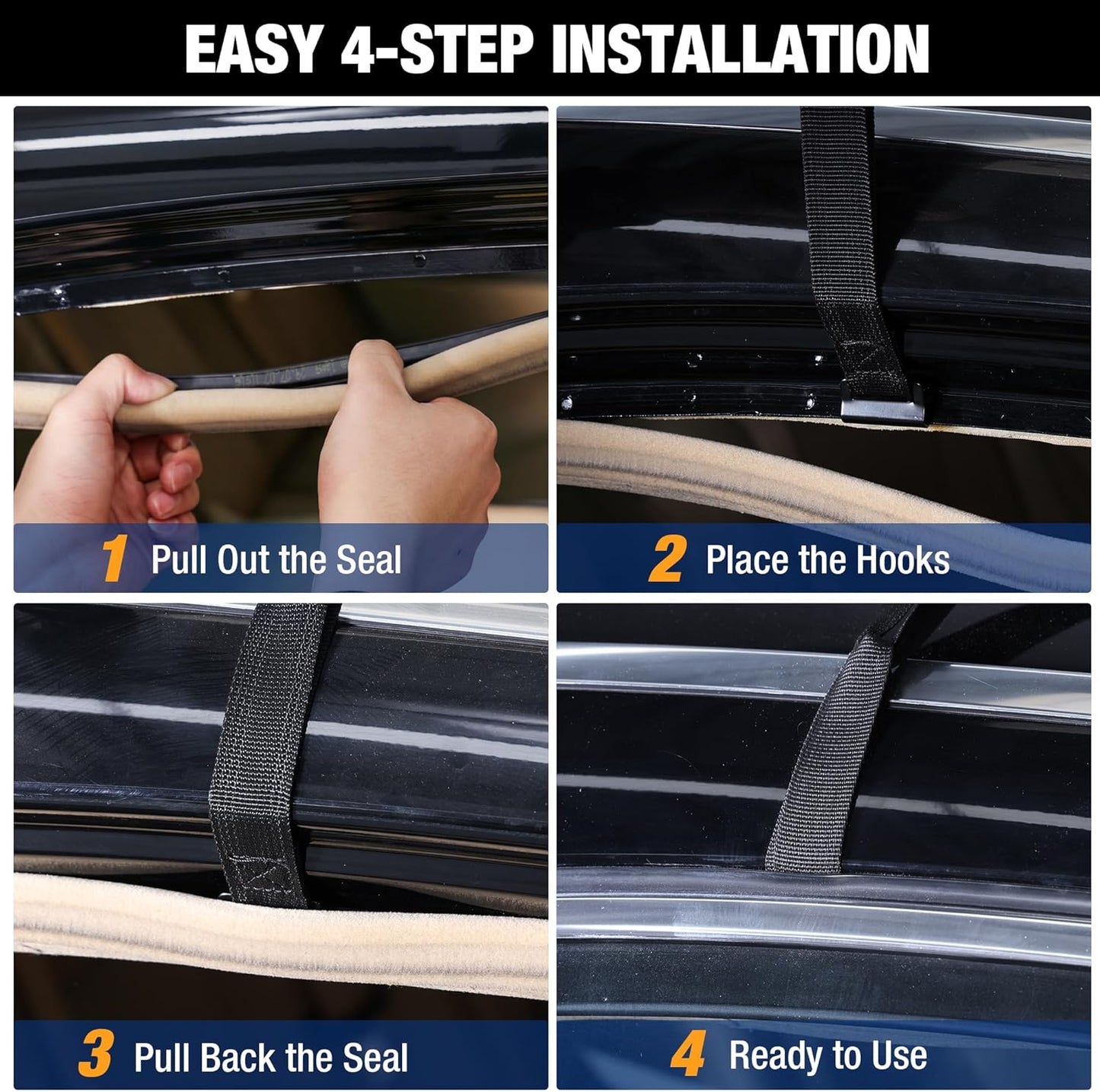 21ft³ Rooftop Cargo Carrier - Waterproof 840D PVC, Anti-Slip Mat, 6 Door Hooks, Storage Bag