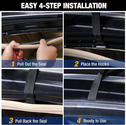 21ft³ Rooftop Cargo Carrier - Waterproof 840D PVC, Anti-Slip Mat, 6 Door Hooks, Storage Bag