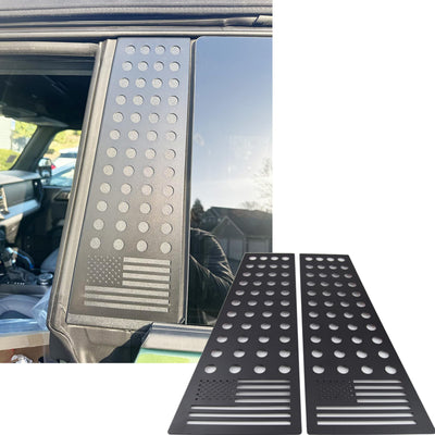 Bronco Window Pillar Black American Flag Accent Trim