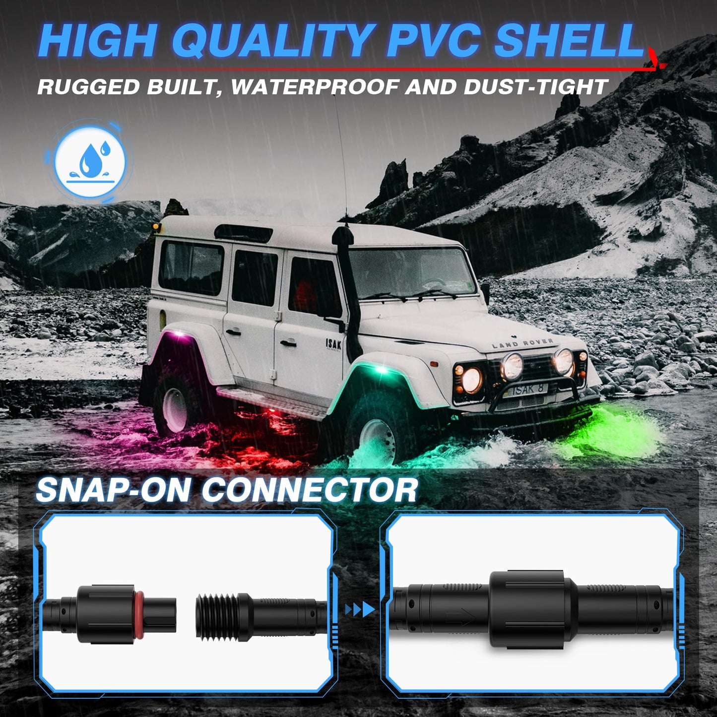 6.56FT 3-Pin Extension Cable for V1/W1/C2 RGB+IC Lights & P1s Switch