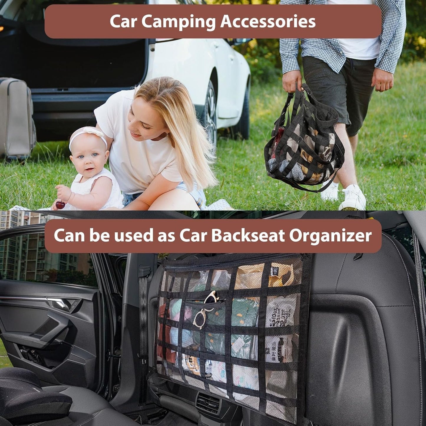 SUV Roof Cargo Net - 35.4"x23.6" Double-Layer Mesh for F-150, Jeep, CRV, RAV4 & Van
