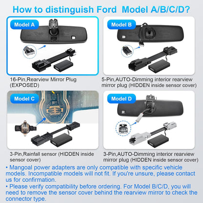 Dashcam Power Adapter (16-Pin Model A) for Ford F-Series, Explorer & Bronco - Hidden Wiring