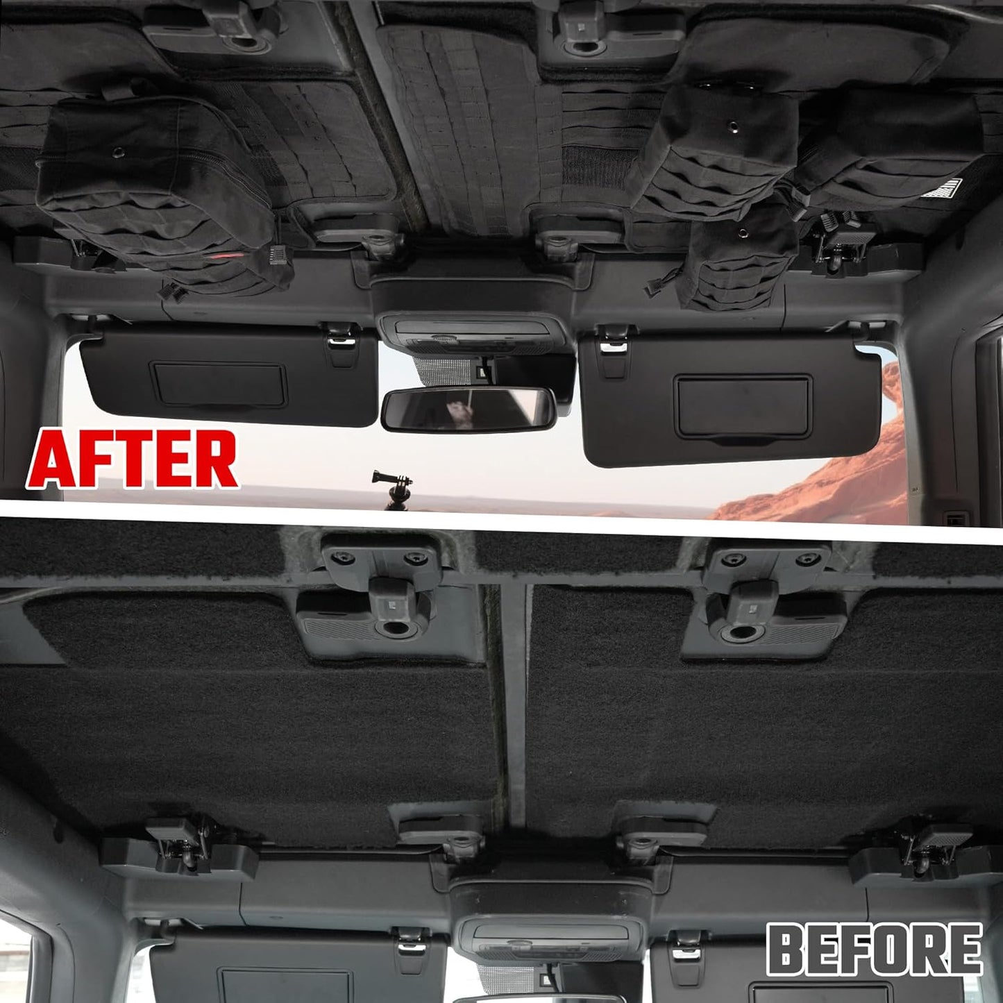 Roof Liner Organizer Overhead Storage Jacket Overhead Car Organizer Car Headliner Storage Organizer For Ford Bronco 2021 2022 2023 2024 2/4 Doors Roof Tactical Vest Accessories With 5 Molle Pouch