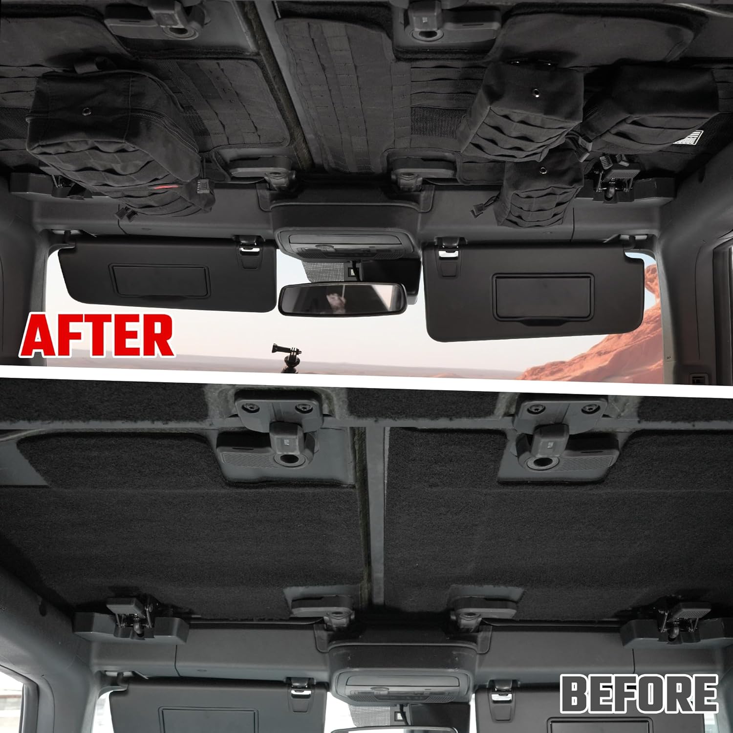 Roof Liner Organizer Overhead Storage Jacket Overhead Car Organizer Car Headliner Storage Organizer For Ford Bronco 2021 2022 2023 2024 2/4 Doors Roof Tactical Vest Accessories With 5 Molle Pouch
