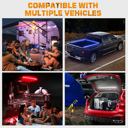 40" RGBW Rear Window Light Strip with Remote for Jeep Wrangler - Cargo & Camping