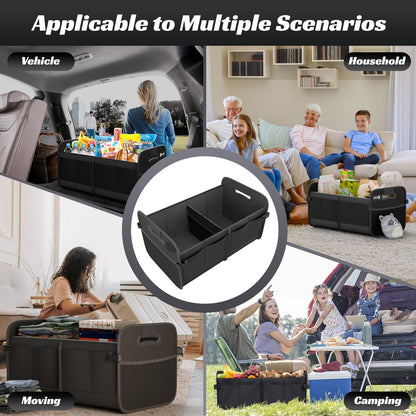 70L Collapsible Trunk Organizer with 11 Pockets - SUV/Truck Storage (Black)