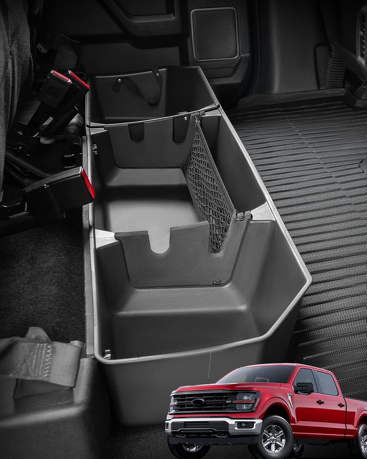 Upgraded Rear Underseat Storage Box for 2015-2026 Ford F-150 SuperCrew & 2017-2026 Super Duty Crew Cab