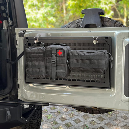 MAIKER Tailgate Table Folding 2-Tier Rear Camping Cargo Storage Shelf for Ford Bronco Accessories 2021 2022 2023 2/4 Doors, Aluminum Alloy
