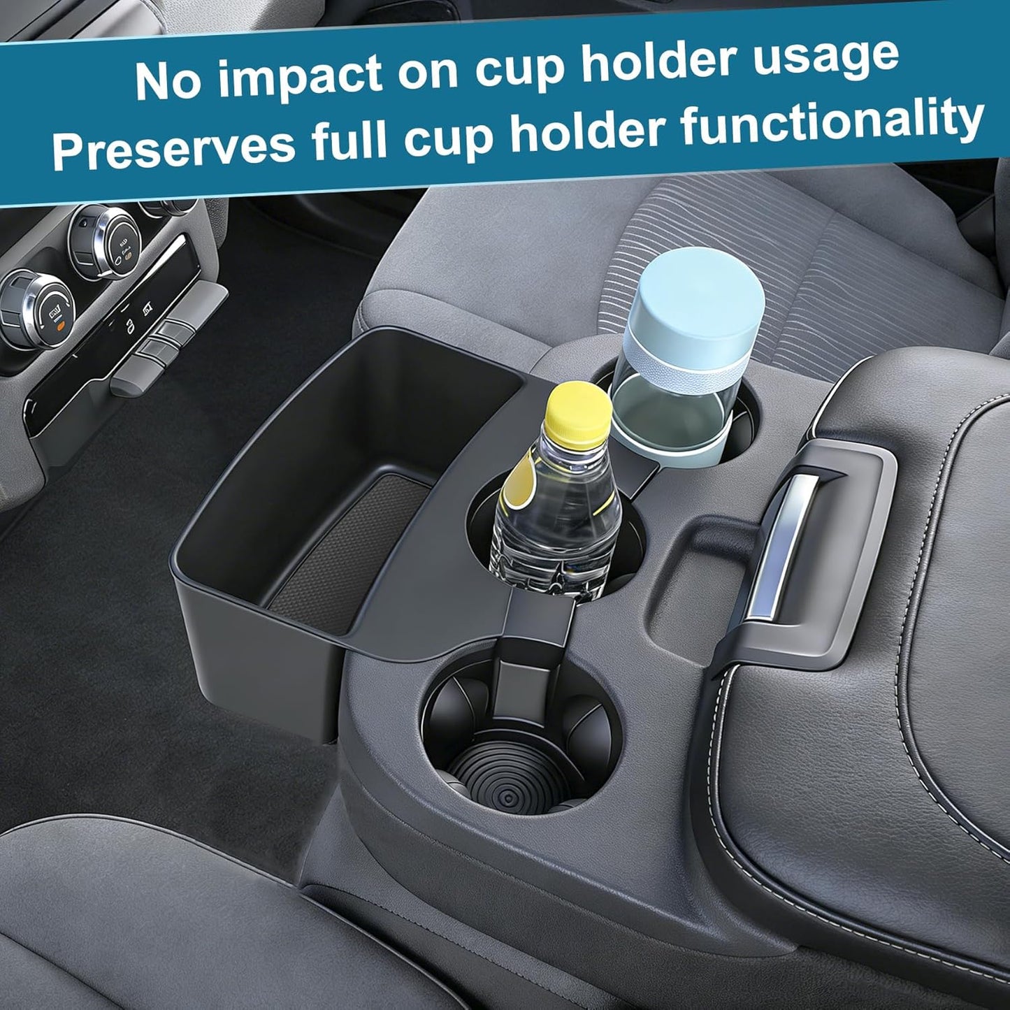Hanging Center Console Organizer for 2013-2024 Ram 1500 & 2500/3500 (Jump Seat Only) - Cup Holder Expander