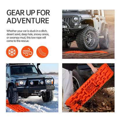 Off-Road Traction Boards with Jack Base - Heavy-Duty Recovery Tracks for 4x4/SUV/Truck (Large)