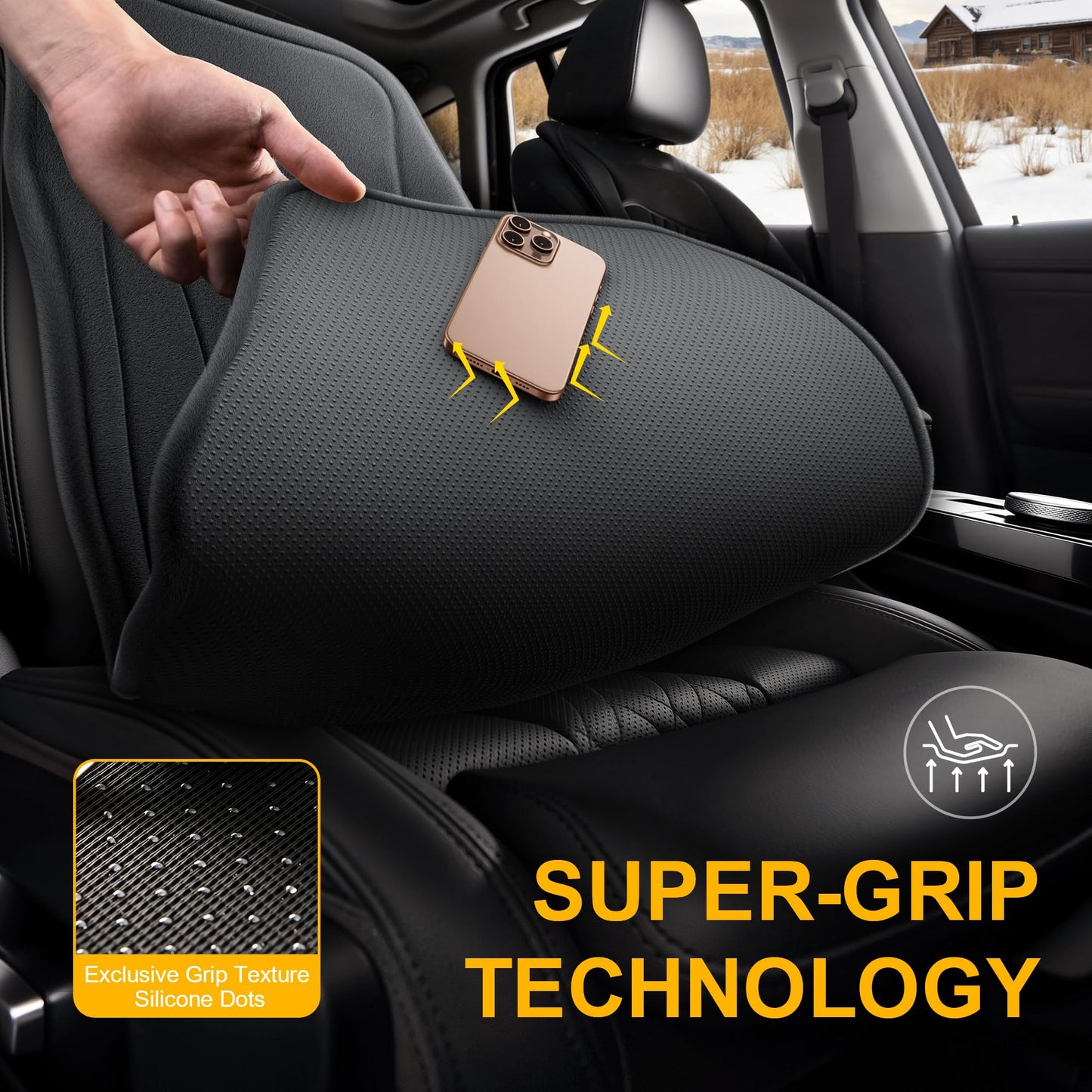 Lumbar Support Car Seat Cushion with Timer - Universal Fit for Car/Truck/SUV