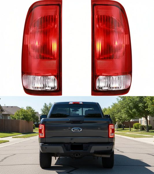 Boine Tail Light Compatible With 1997-2003 Ford F150 1999-2007 F250 F350 F450 F550 Super Duty Driver and Passenger Side Rear Light Brake Lamps