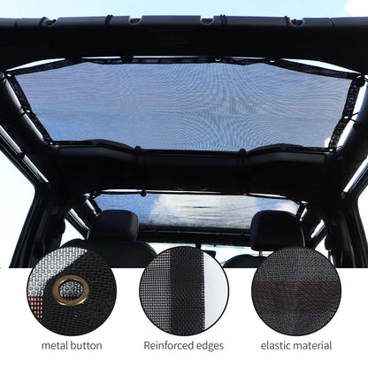 2-Piece Mesh Sun Shade for 2007-2018 Jeep Wrangler JK 4-Door - Front & Rear UV Protection