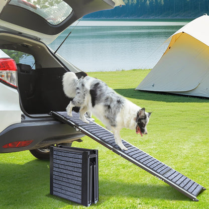 63"x17" Foldable Dog Ramp - 200 lb Capacity, Non-Slip Rug Surface for Large Dogs (Car/SUV/Truck)