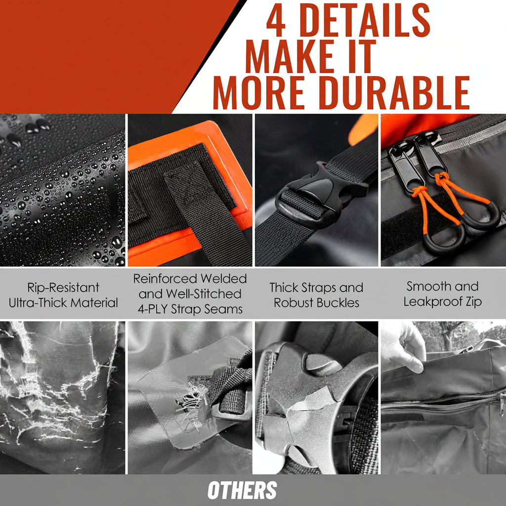 21ft³ Waterproof Rooftop Cargo Bag - 840D Heavy-Duty, w/Mat/Hooks/Lock for All Vehicles