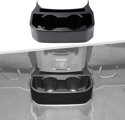 Dual Rear Cup Holder Tray for 2018-2025 Jeep Wrangler JL & Gladiator JT - Back Seat Organizer