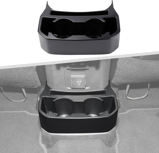 Dual Rear Cup Holder Tray for 2018-2025 Jeep Wrangler JL & Gladiator JT - Back Seat Organizer