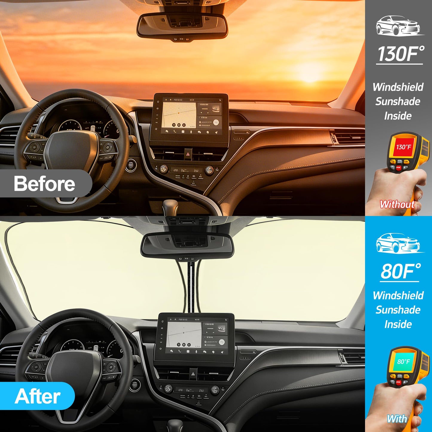 Toyota Tacoma Custom Fit Foldable Windshield Sun Shade