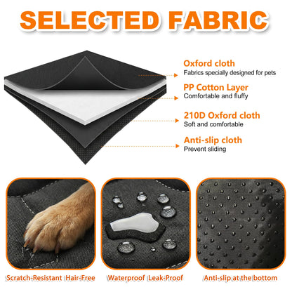Waterproof Dog Cargo Liner - Large Universal Fit w/Bumper Flap, Non-Slip Scratchproof for SUV/Sedan/Van (Black)