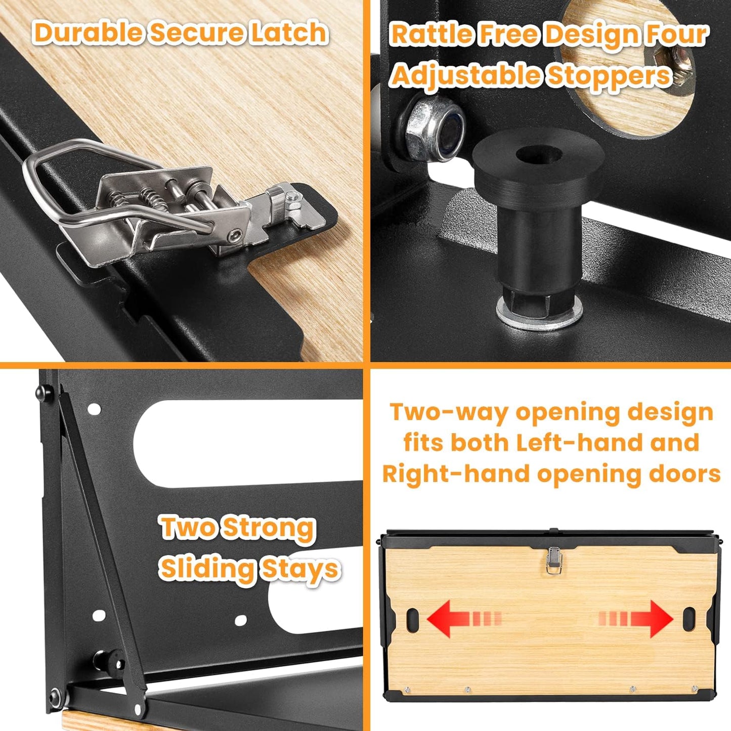 Foldable Tailgate Table for 2007-2024 Jeep Wrangler JK/JL - Cargo Shelf Storage