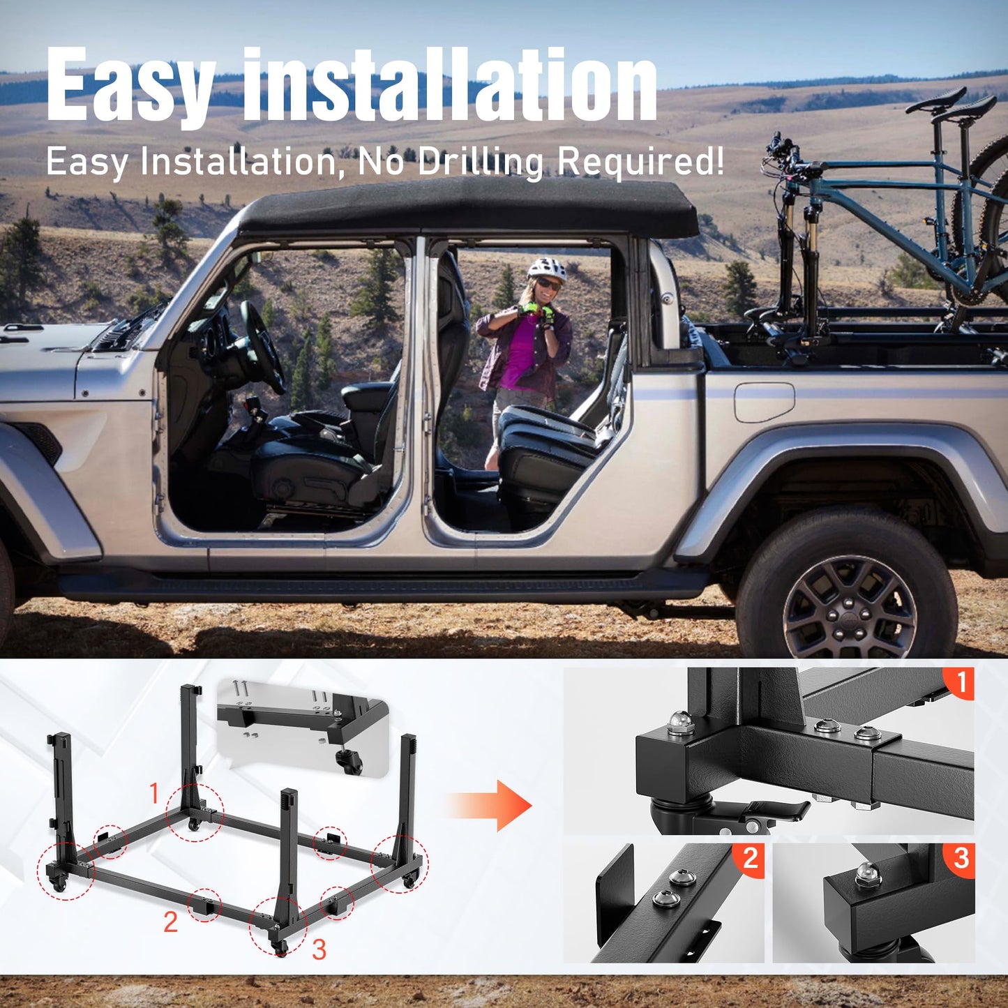 Door Storage Hanger Rack for Jeep Wrangler Gladiator