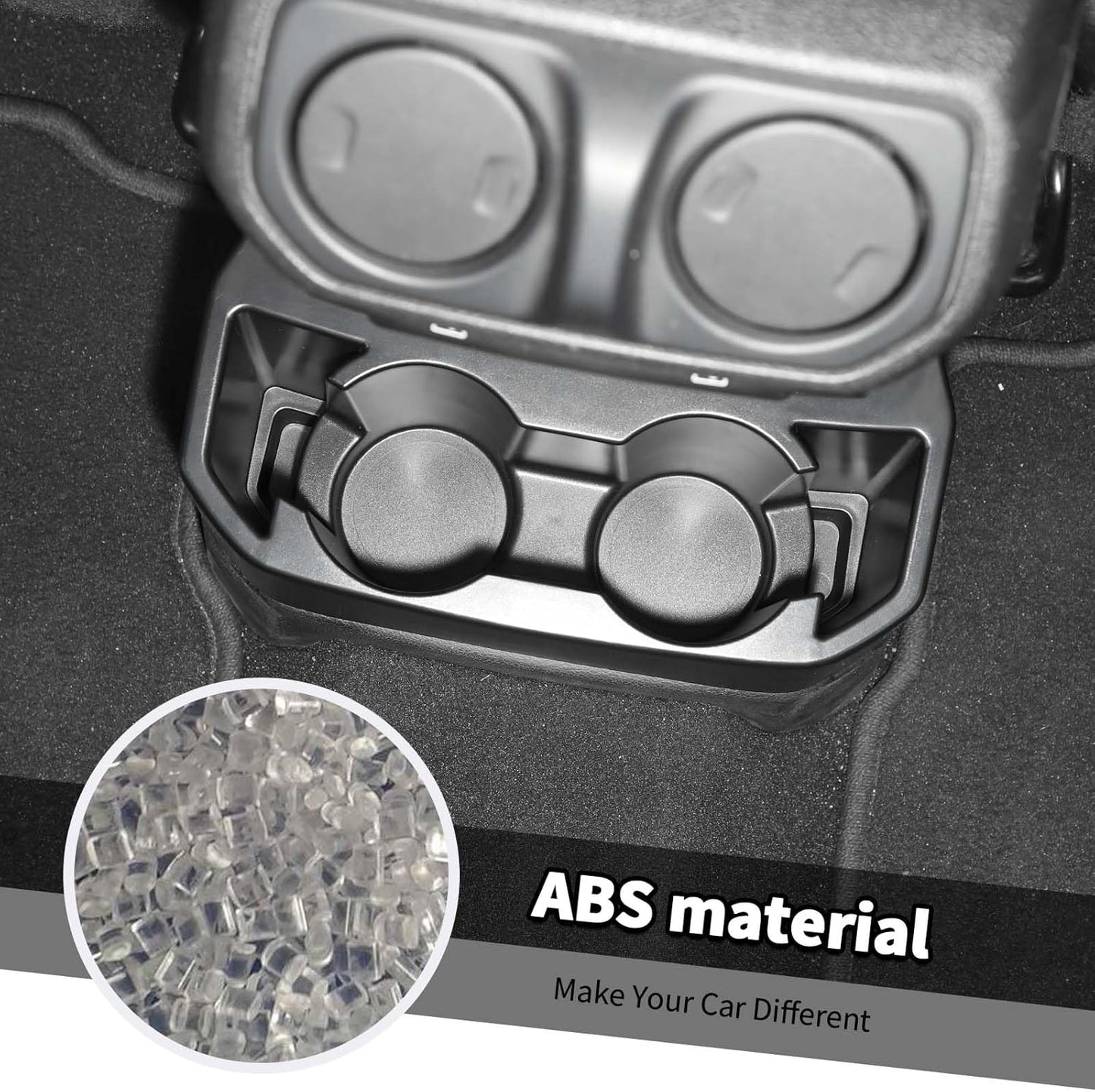 Dual Rear Cup Holder Tray for 2018-2025 Jeep Wrangler JL & Gladiator JT - Back Seat Organizer