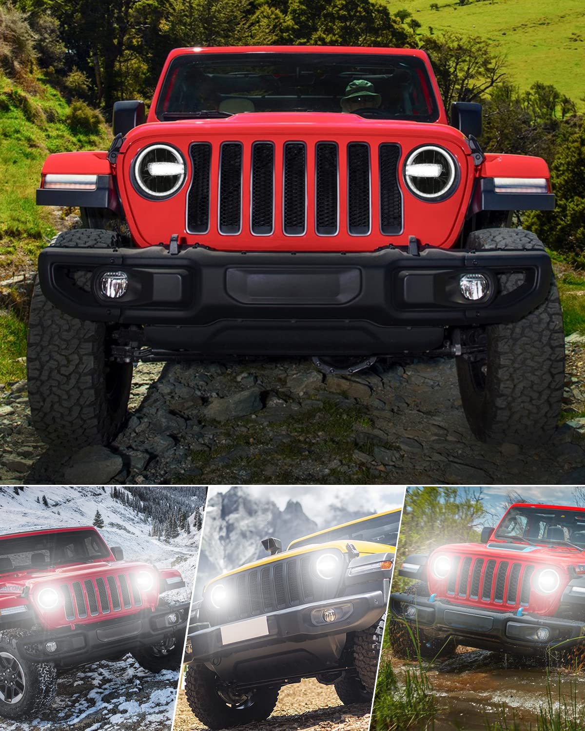 9-inch LED Headlights for Jeep JL/JT, DRL High/Low Beam