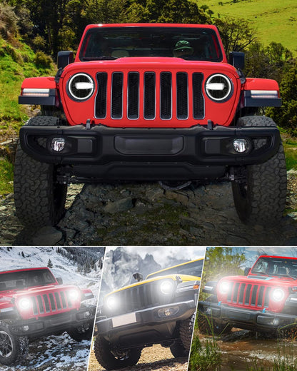 9-inch LED Headlights for Jeep JL/JT, DRL High/Low Beam