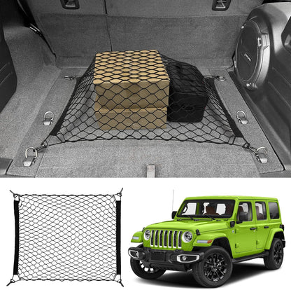 Trunk Cargo Net for 2019-2025 Jeep Wrangler JL 4XE 4 Door Trunk Organizer Net Anti-Slip Rear Mesh Cargo Netting for 19-25 Wrangler JL JLU 4XE SUV Accessories
