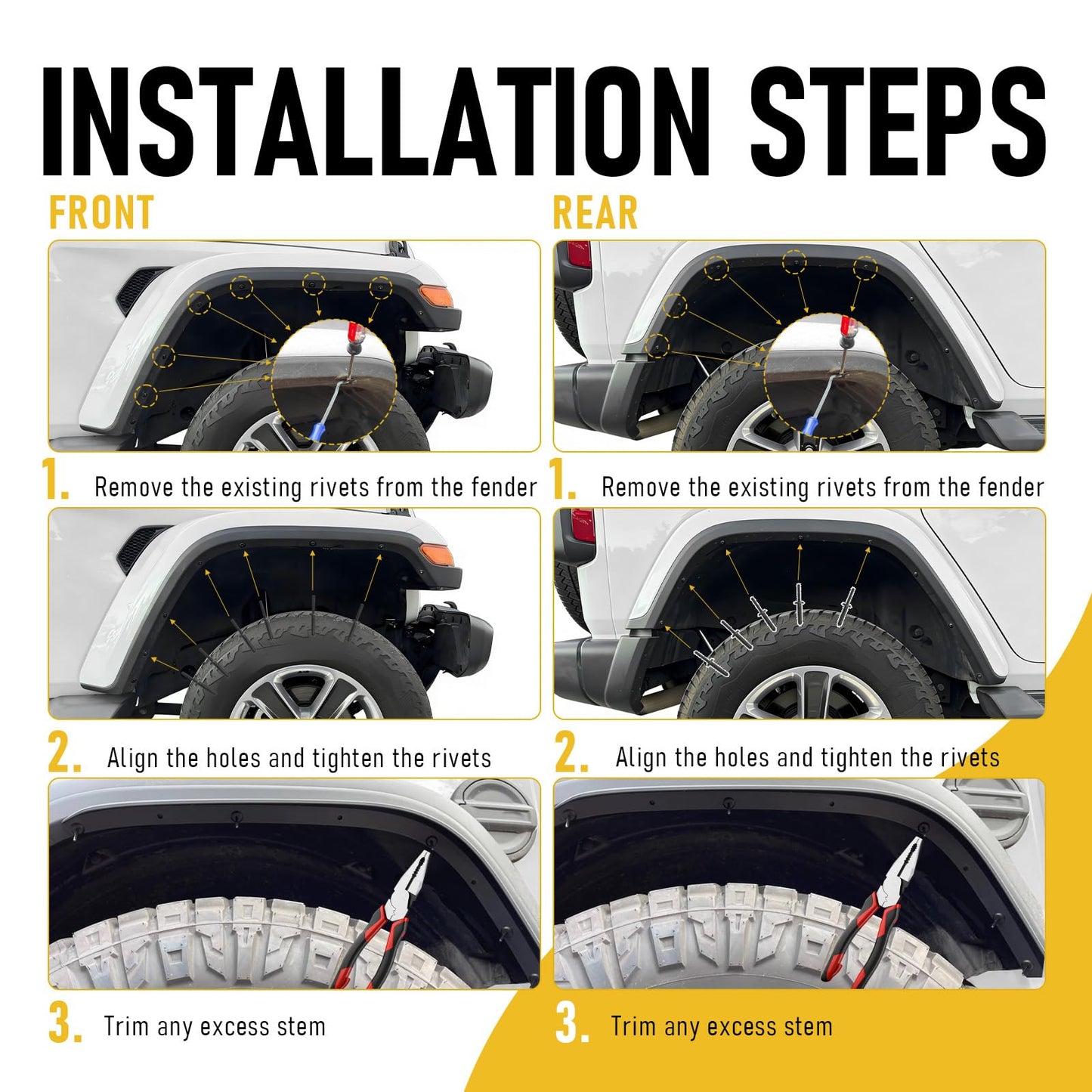 Jeep Wrangler JL/JLU Fender Flare Extensions