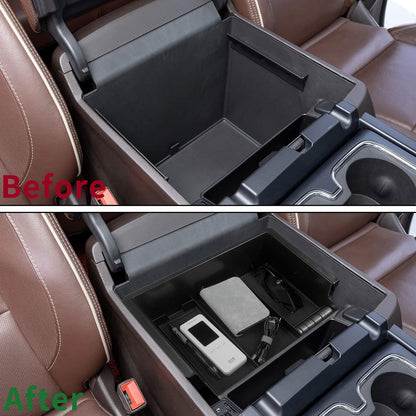 2-PCS Center Console Armrest Tray for 2014-2018 Chevy/GMC HD (Full Console/Bucket Seats Only)