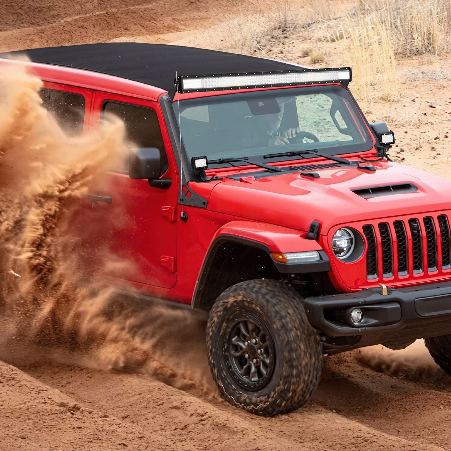 A-Pillar Mount for 52" Light Bar - Compatible with 2018-2022 Jeep JL & Gladiator JT (Black)