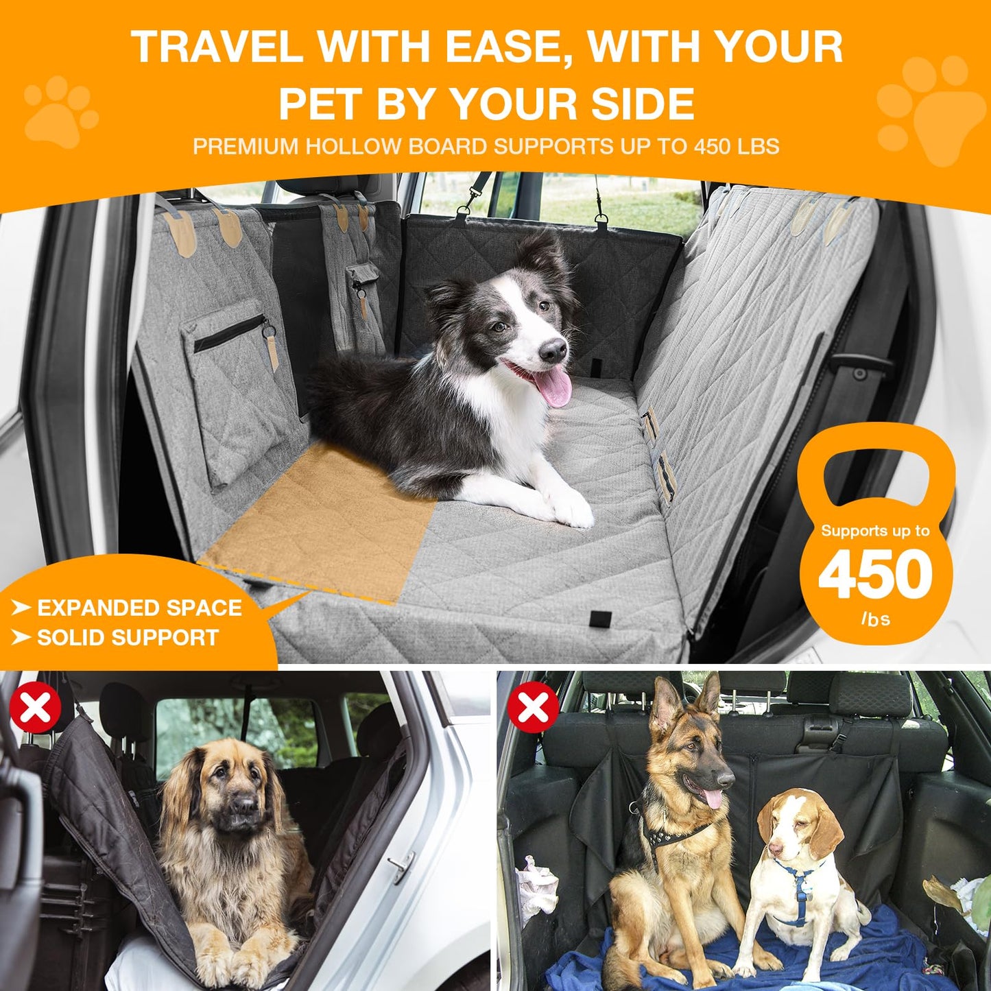 Waterproof Dog Back Seat Extender & Protector for Cars, SUVs
