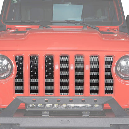 2018-2025 Jeep Gladiator JT / Wrangler JL Grille Insert - Faded US Flag Design