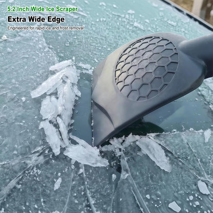 45" Extendable Snow Brush with Wide Ice Scraper - 360° Pivot, Green