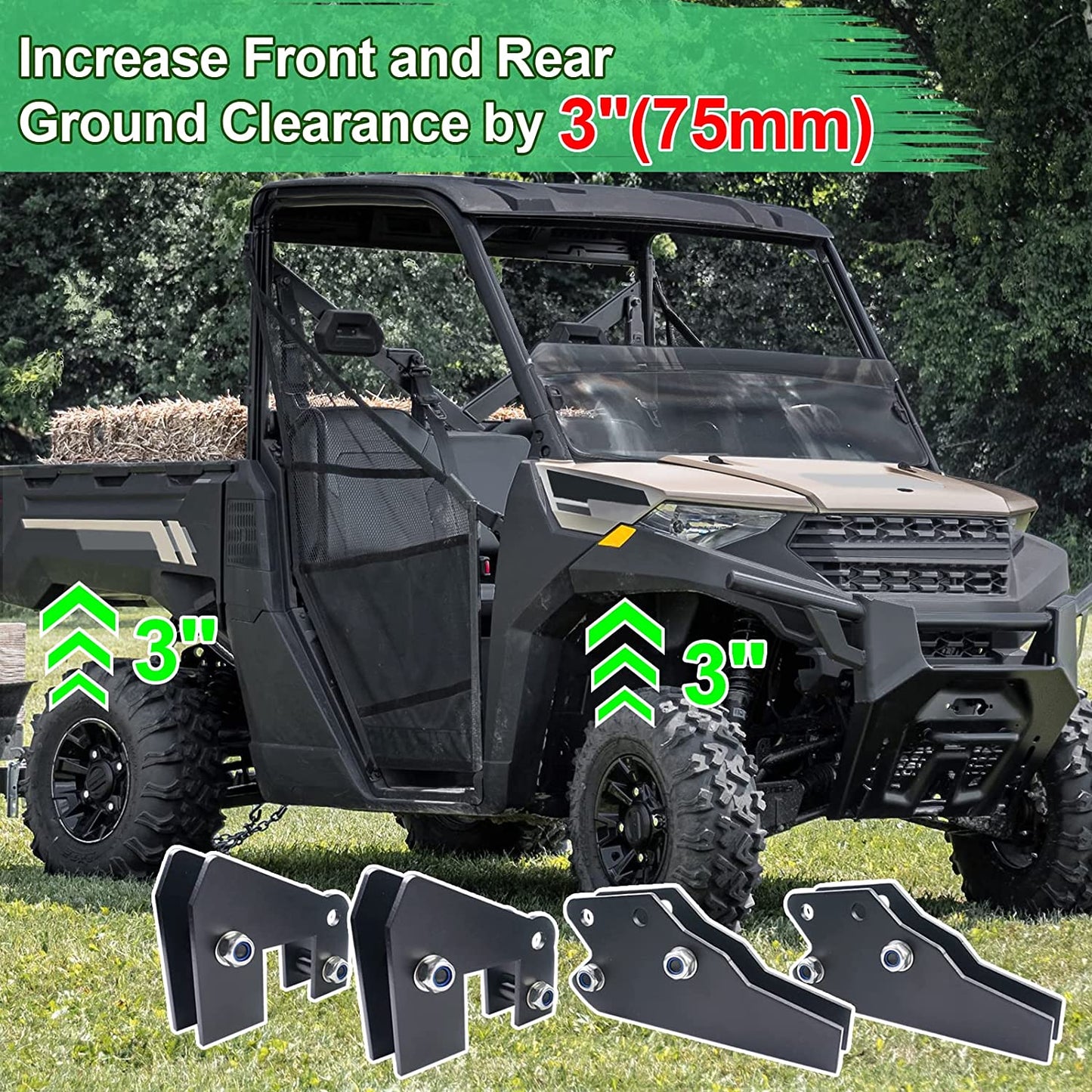 UTV Ranger Lift Kit - 3" Ranger Front & Rear Bracket Lift Kit