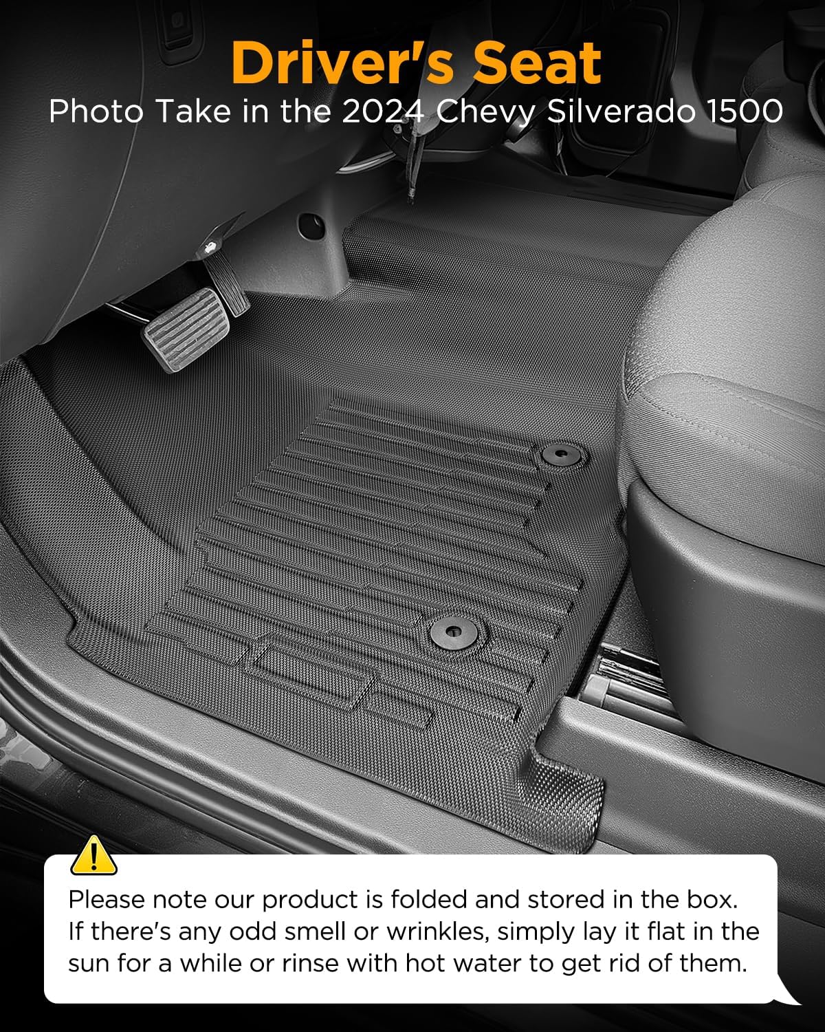 TPE All-Weather Floor Mats for 2019-2026 Chevy/GMC Crew Cab w/40-20-40 Bench Seat