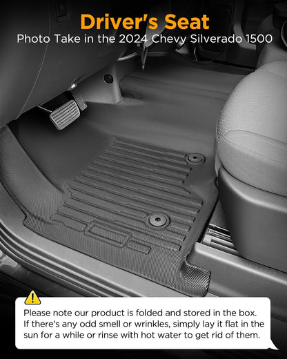 TPE All-Weather Floor Mats for 2019-2026 Chevy/GMC Crew Cab w/40-20-40 Bench Seat