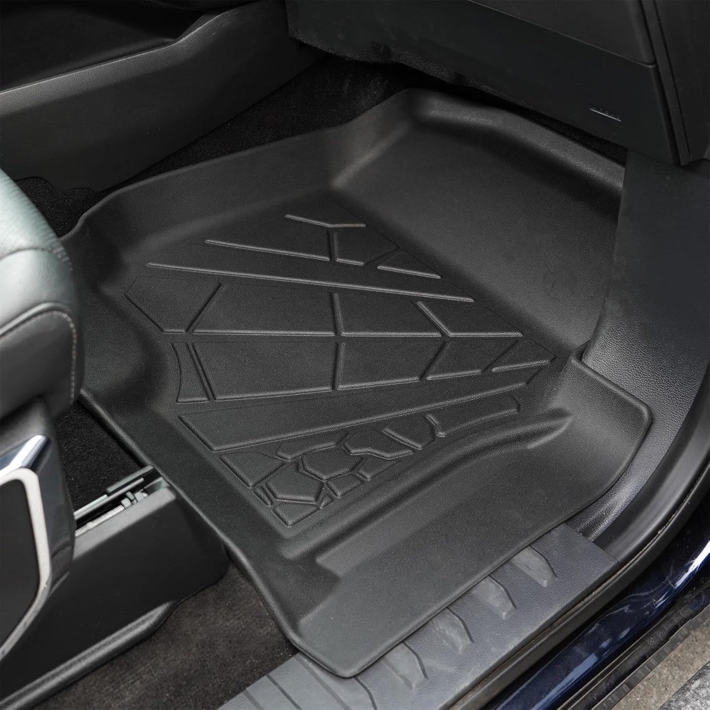 KARPAL Floor Mats Fit 2015-2024 2025 Ford F-150 SuperCrew (Includes 22-25 Lightning) Custom Fit TPE All Weather F150 Accessories 1st Floor Mats & 2-in-1 Rear Floor Mat