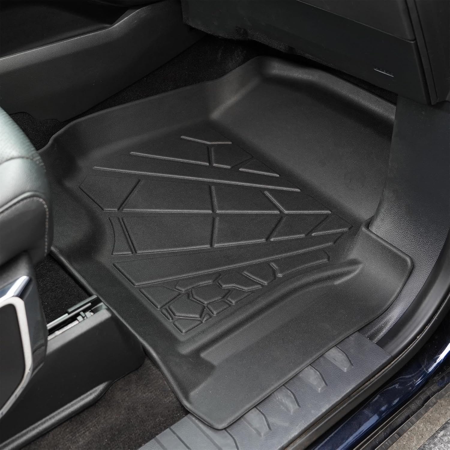 KARPAL Floor Mats Fit 2015-2024 2025 Ford F-150 SuperCrew (Includes 22-25 Lightning) Custom Fit TPE All Weather F150 Accessories 1st Floor Mats & 2-in-1 Rear Floor Mat