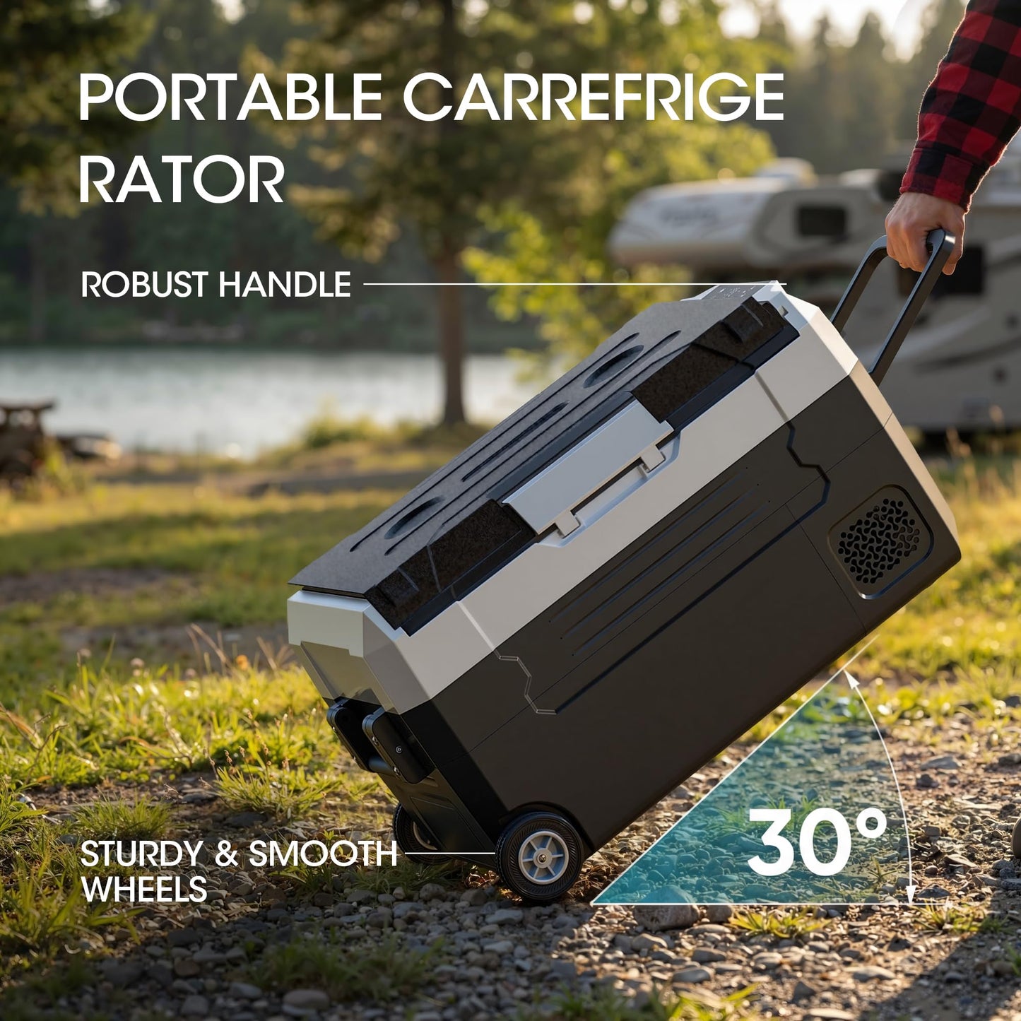 12V Refrigerator (37QT) - APP Control, -4℉~68℉, Portable for Car/Camping/Boat