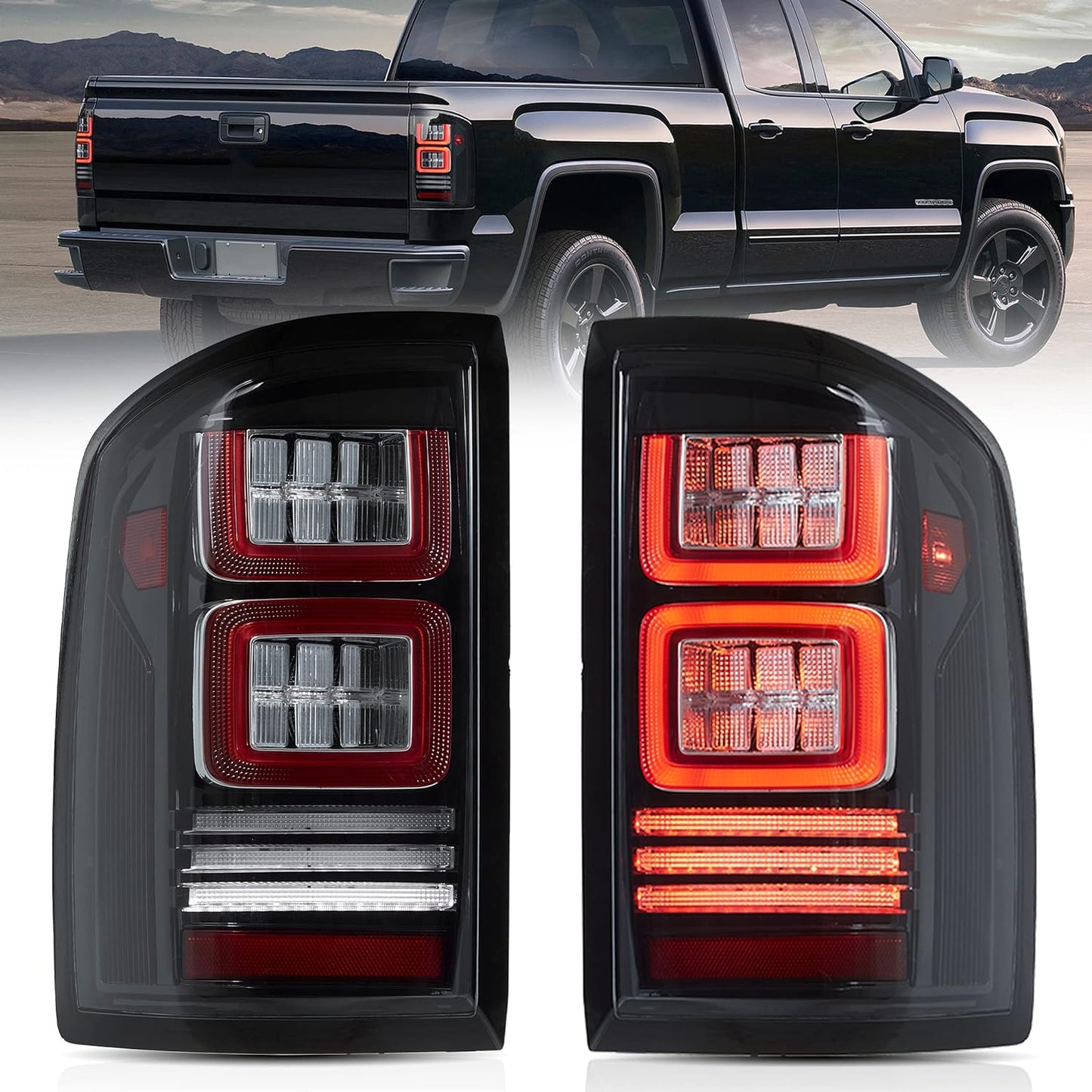 LED Tail lights Fit for GMC Sierra 1500/2500HD/3500HD 2014-2018