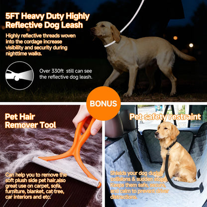 Waterproof Reversible Dog Car Seat Cover with Mesh Window