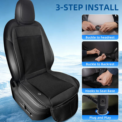 Ventilated Car Seat Cooler with Turbo Fan, 3-Speed Adjustable Airflow