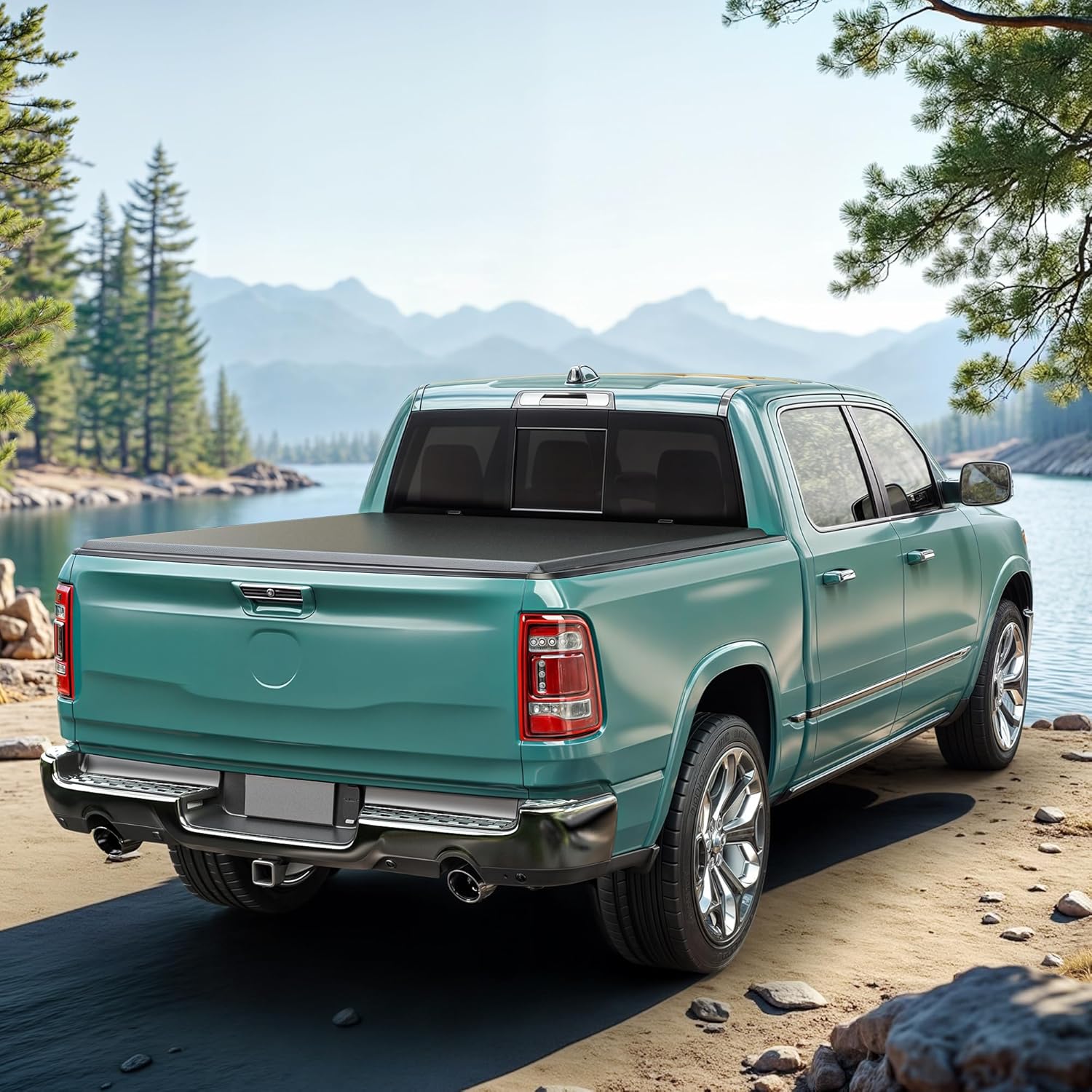 Soft Tri-Fold Truck Bed Tonneau Cover Fit for Dodge Ram 1500 2009-2025 (Incl. Classic & New) 5.7 ft Bed Without Rambox