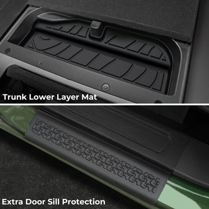 Floor Mats & Cargo Liner Set for 2021-2026 Ford Bronco 4-Door - Full Coverage with Door Sill Guards